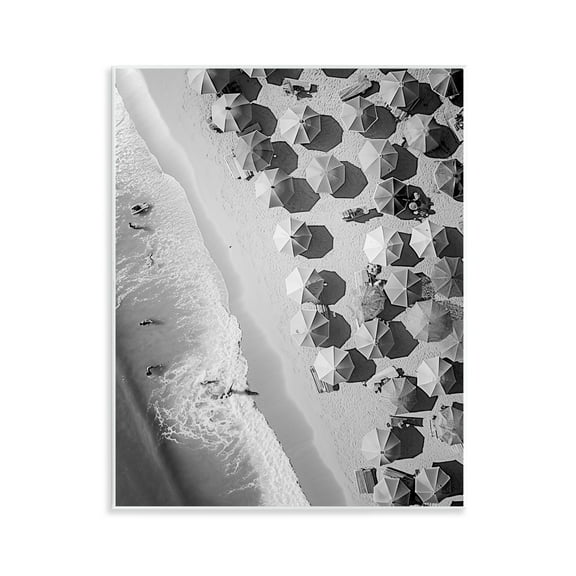 Stupell Industries Aerial View Beach People Photography Unframed Art Print Wall Art, 11 x 14