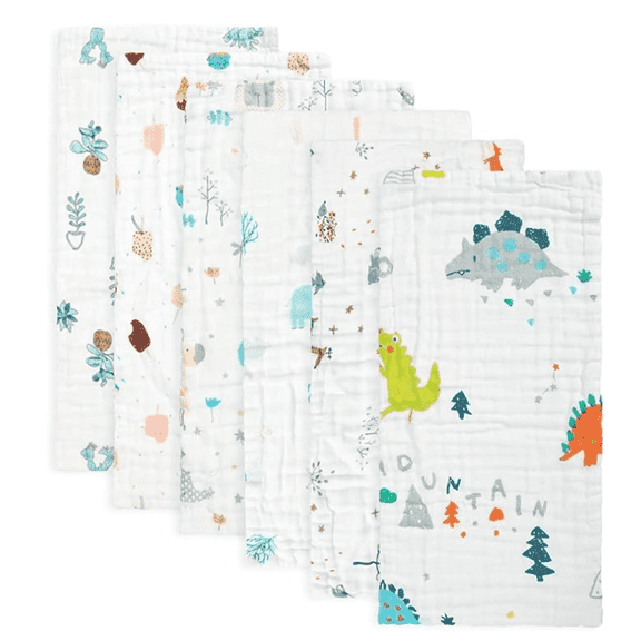 Muslin Baby Burp Premium Cotton Burping Rags for Babies F Ultra Soft and Absorbent Unisex Spit Up Rags for Boys and Girls 6 Pack