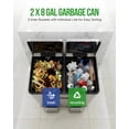 thumbnail image 4 of Dual Trash Can 16 Gallon 60L Stainless Steel Garbage and Recycling Can with Foot Pedal for Kitchen, Living Room, Office, Removable Inner Buckets Soft Close Lid Odor Proof, Garbage sorting, 4 of 9