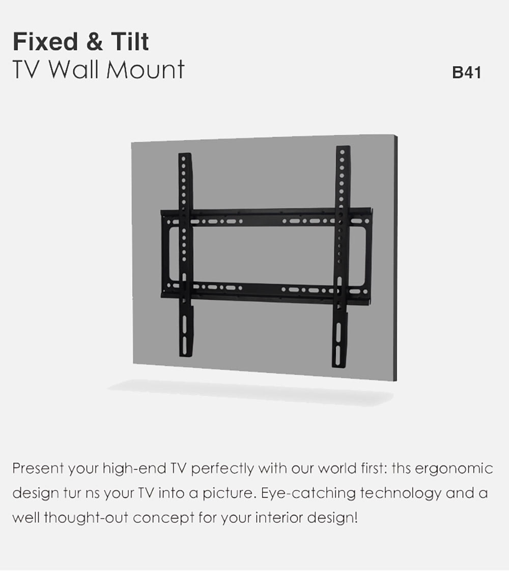 TV Wall Mount with Low Profile for Most 26-55 Inch LED, LCD and Flat Screen TVs, TV Mount Bracket with VESA Up to 400x400mm and Weight Capacity 110lbs,and Space Saving TV Bracket