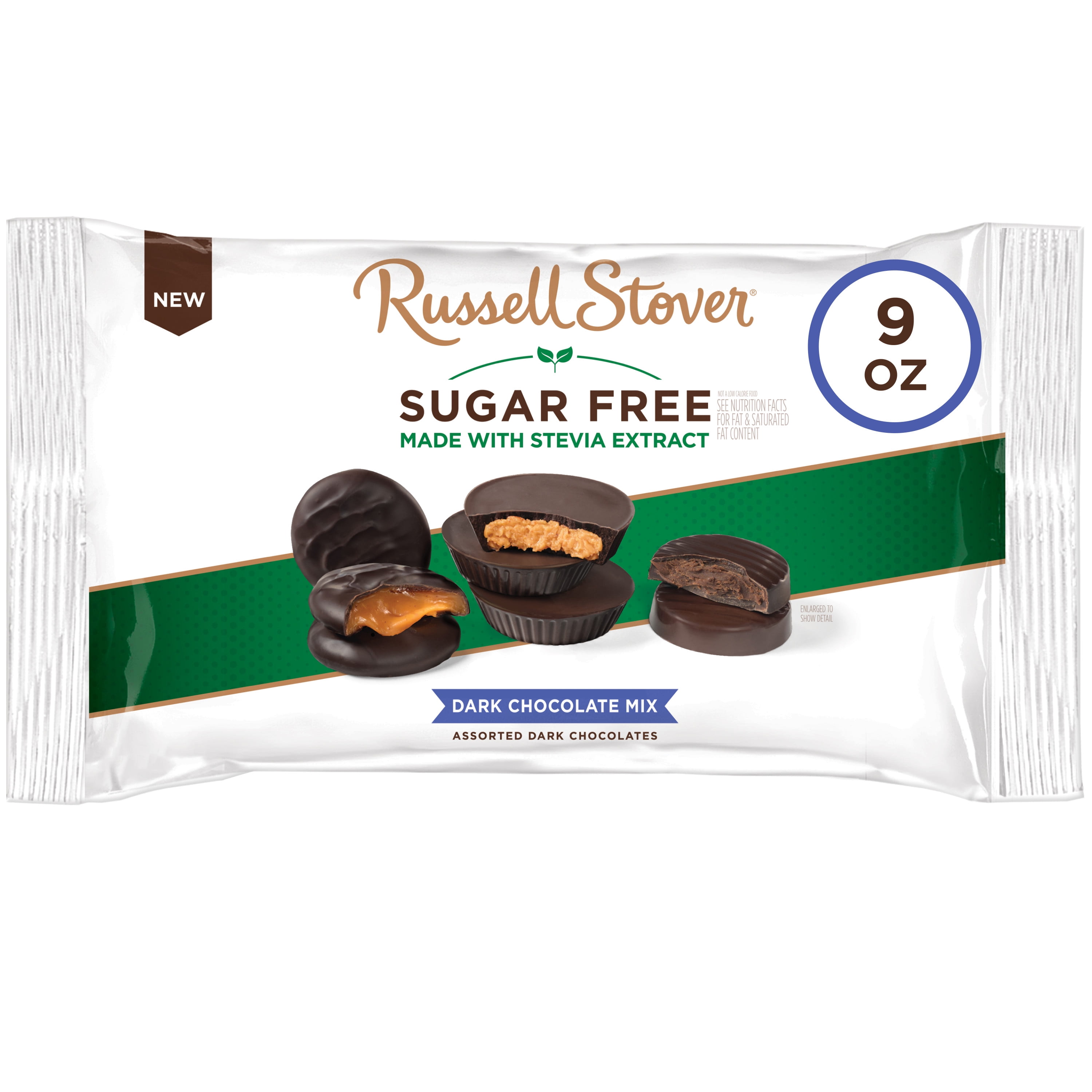 Russell Stover Sugar Free Assorted Dark Chocolate with Stevia Truffle