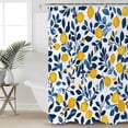 thumbnail image 6 of Shower Curtains Watercolor Yellow Lemon Blue Leaves Bath Curtain Plant Waterproof Bathroom Shower Curtain Set with Hooks Decoration 72 x 84 Inches, 6 of 7