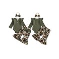 thumbnail image 2 of RUINIXCW Baby Girls Fall Outfit Long Sleeve Romper Camo/Floral Flared Pants Headband, 2 of 8