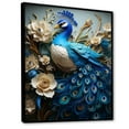 thumbnail image 2 of Designart "Vibrant Display Of A Peacock Amidst Flowers IV" Animals Peacock Floater Framed Canvas Wall Art, 2 of 5