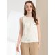 thumbnail image 3 of INSPIRE CHIC Blusa Sin Mangas Plisada De Oficina De Trabajo Sin Mangas De Satén Para Mujer Blanco XS, 3 of 5