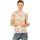 thumbnail image 1 of INSPIRE CHIC Blusa Estampada Floral Mangas Cortas Cuello Redondo Con Volantes Top Casual Para Mujeres blanco XS, 1 of 6