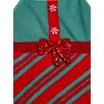 thumbnail image 3 of Jollidays Women's Peppermint Buttons & Bow Ugly Christmas Sweater Dress, 3 of 5