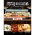 thumbnail image 2 of VEVOR Commercial Food Warmer, 1700W Electric Stainless Steel Steam Food Warmer with Glass Cover, 8-Pan Countertop Buffet Bain Marie with Soup & Perforated Ladles, 2 of 9