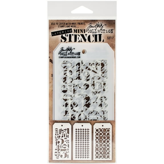 Tim Holtz Mini Layered Stencil Set 3/Pkg-Set #7