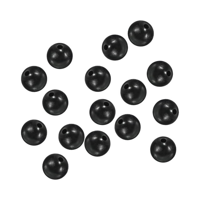 Unique Bargains Perles de Pêche Rondes en Plastique de 7 mm Outil d'Attirail Noir 200 Pcs