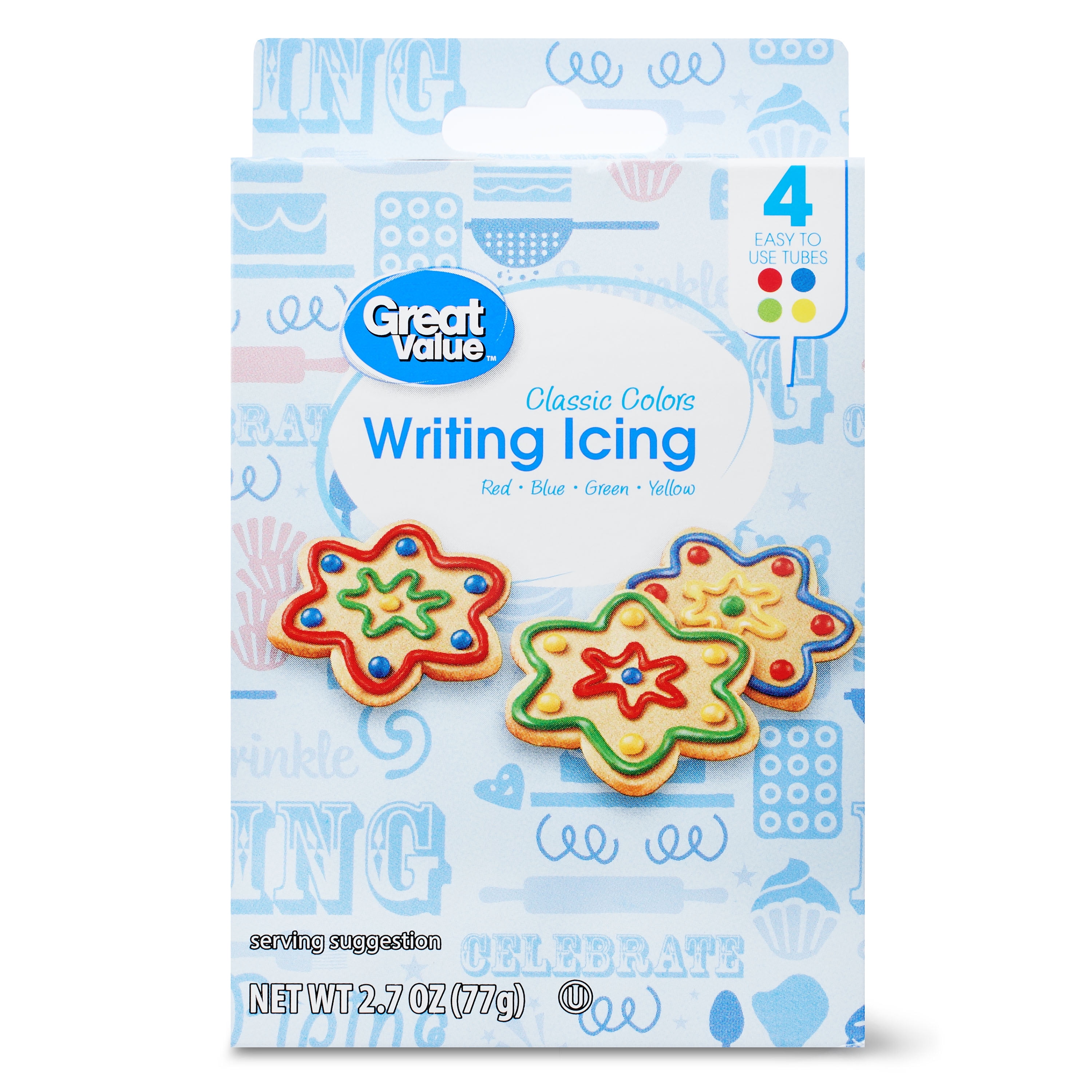 Great Value Writing Icing, Classic Colors, 2.7 oz