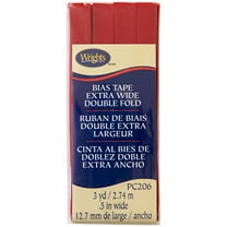 Wrights 1/2" Red Extra Wide Double Fold Bias Tape, 3 yd