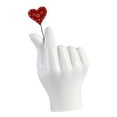 thumbnail image 2 of Estatua con gesto de dedo en forma de corazón, escultura de mano de amor para decoración de dormitorio Blanco, 2 of 9