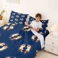 thumbnail image 4 of Manfei Cartoon Otter Full Size Sheets for Kids Boys and Girls, Navy Brown Animal Print Bed Sheets 4 Pieces, 1 Flat Sheet, 1 Fitted Sheet and 2 Pillowcases, 4 of 6