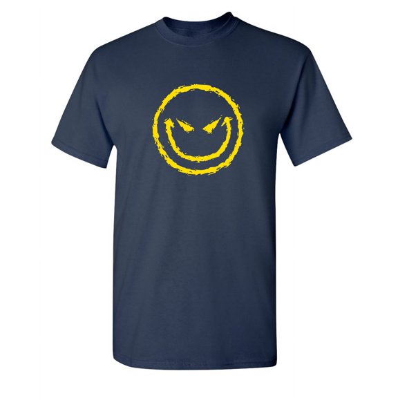 Evil Smile Face Sarcastic Humor Graphic Novelty Funny Youth T Shirt