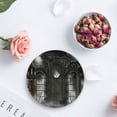 thumbnail image 3 of FMSHPON Horror House Decor Moon Halloween Ancient Historical Gate Gothic Candles Fiction View Set of 6 Round Coaster Drinks, Absorbent Ceramic Stone Coasters Cup Mat Cork Base Coffee Table Bar Decor, 3 of 5