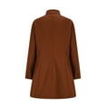 thumbnail image 5 of Women's Lapel Wool Blend Wrap Coat Long Sleeve Button Down Cotton Jackets Casual Cotton Lightweight Tunic Tops Outwear (L, Coffee), 5 of 6