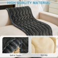 thumbnail image 6 of Topchances Fuzzy Couch Covers, Faux Mink Wavy Sofa Slipcover Mat for Pets,  Anti-Slip Furniture Protector Pet Bed Mat for Dogs Cats (Dark Gray, 28''x59''), 6 of 8
