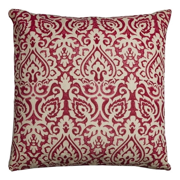 Pemberly Row Modern 22" x 22" Cotton Pillow Cover in Red/Natural