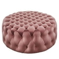 thumbnail image 2 of Modway Amour Tufted Button Large Round Performance Velvet Ottoman in Dusty Rose, 2 of 6