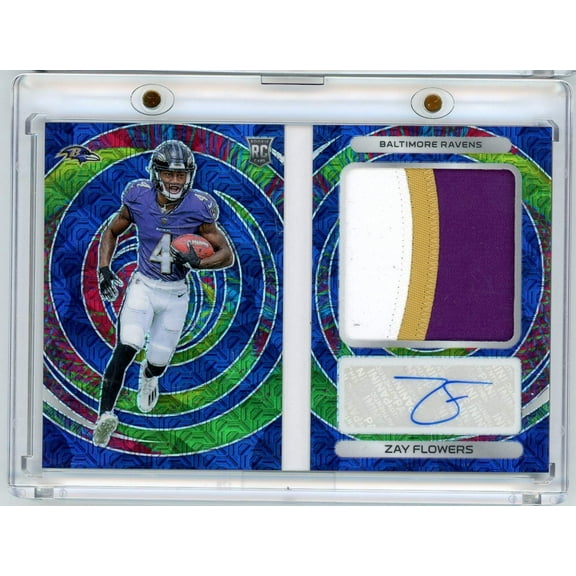 2023 Panini Spectra Rookie Optics Zay Flowers #ROZFL /15 Booklet Auto Rookie RC Football Card