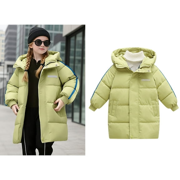 Toddler Winter Coat,Boys Puffer Coat Mid-Length with Trim Hood Warm and Windproof Thick Parka Girls Winter Clothes Size 2-3 Years