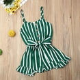 thumbnail image 5 of Canrulo Toddler Kids Baby Girls Clothes Strap Stripe Romper Jumpsuit Summer Outfits Sunsuit Green 4-5 Years, 5 of 6