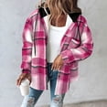 thumbnail image 4 of Vinsonshop Women's Shacket Women's Fleece Jacket Womens Plaid Shirts Long Sleeve Winter Coats for Women Fleece Shacket Women Fleece Coats for Women Womens Coats and Jackets Pink S, 4 of 6
