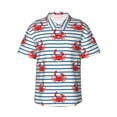thumbnail image 1 of Kdxio Mignons Crabes Rouges avec Imprimé Nautique Chemises Hawaïennes pour Hommes Femmes, Été Hawaïen Manches Courtes Décontracté Coupe Ample Boutonnée, Petit, 1 of 7