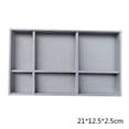 thumbnail image 5 of Organizador de cajones para joyas, insertos de almacenamiento de joyas de terciopelo, bandeja apilable para cajones (gris, juego de 4), 5 of 5