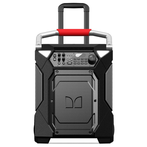 Monster Rockin Roller 360 Haut-Parleur Bluetooth Portable Intérieur/extérieur jusqu'à 240W de Son à 360 Degrés & jusqu'à 100 Heures d'Autonomie Inclut Microphone