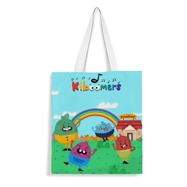 The Kiboomers Bolso de tela con estampado de lienzo para mujer, bolsa de compras reutilizable y estética, con cremallera interior, regalo para mujer, 35 × 40 cm.