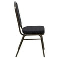 thumbnail image 5 of BizChair 4 Pack Crown Back Stacking Banquet Chair in Black Patterned Fabric - Gold Vein Frame, 5 of 7