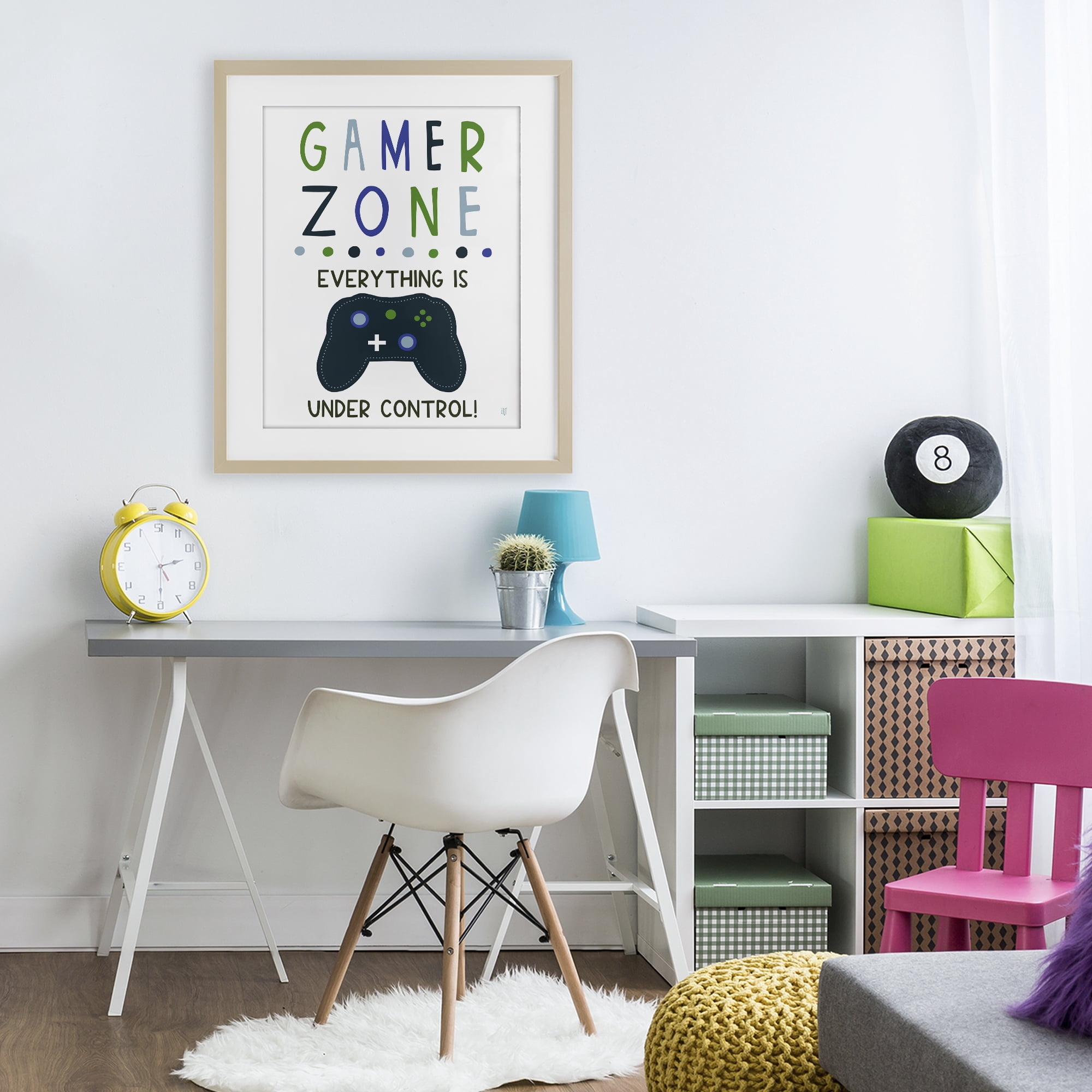 Stupell Industries Everything Under Control Gamer Zone Birch Framed Print Under Glass, design by Elizabeth Tyndall