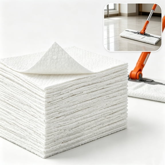 Disposable Dusting Cloths,QZS Portable Unscented Floor Dry Pads for Office,9.8x17.3In XL Replacement Cloths for Office,50Pack