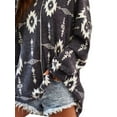 thumbnail image 4 of DYMADE Women Plus Size Loose V-Neck Long Sleeve Printed Blouse Top, 4 of 4