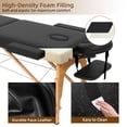 thumbnail image 5 of Westice Portable 2-Section Foldable Massage Table with Adjustable Height, Face Cradle, Wood Frame, Ideal for Spa, Tattoo, Black, 5 of 10