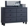 thumbnail image 1 of ACME Saveria 6 Drawer Faux Leather Dresser in Gray, 1 of 1