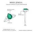 thumbnail image 5 of Rosec Jewels Lab Created Emerald Teardrop Engagement Ring with Diamond (6X8 mm, AAAA Quality Emerald), 925 Sterling Silver, US 8.00, 5 of 8