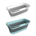 thumbnail image 2 of Cubo de agua, herramienta de limpieza plegable, suministros de agua, recipiente de agua de plástico pequeño Rectangular para pesca doméstica Almacenamiento y organización del hogar gris azul L Inteprter HA083104-02, 2 of 6