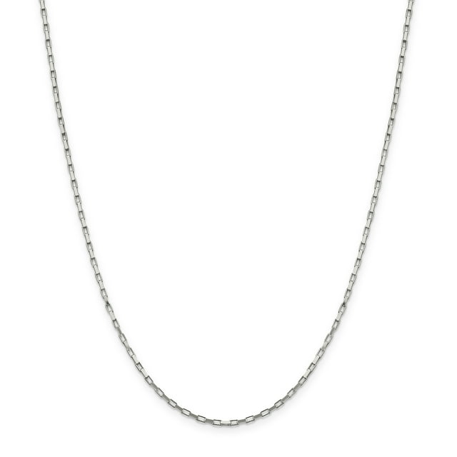 925 Sterling Silver 1.65mm Elongated Box Chain 16 Inch