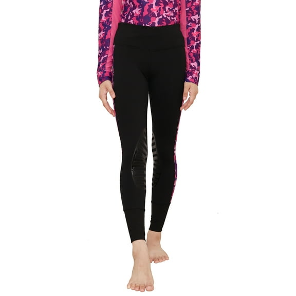 TuffRider Children's Camo Print Tights-Purple-X-Small