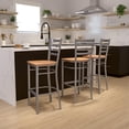 thumbnail image 2 of Bowery Hill 29" Ladder Back Restaurant Bar Stool in Natural, 2 of 9
