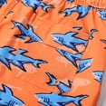 thumbnail image 7 of Tisuna Mens Swim Shorts Shark Print Drawstring Elastic Waist Straight Leg Swim Trunks Soft Comfort Fit Men Summer Pool Surfing Shorts Orange Size L, 7 of 7