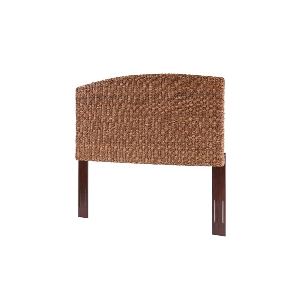 Belmont Home Estern 62.5" Banana Leaf Panel Queen Headboard in Honey/Dark Brown