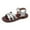 Silver, variant on Quealent Girls Sandals Open Toe Cute Flats Dress Sandals Cross Strappy Summer Shoes Toddler/Little Kid/Big Kid Brown for 9