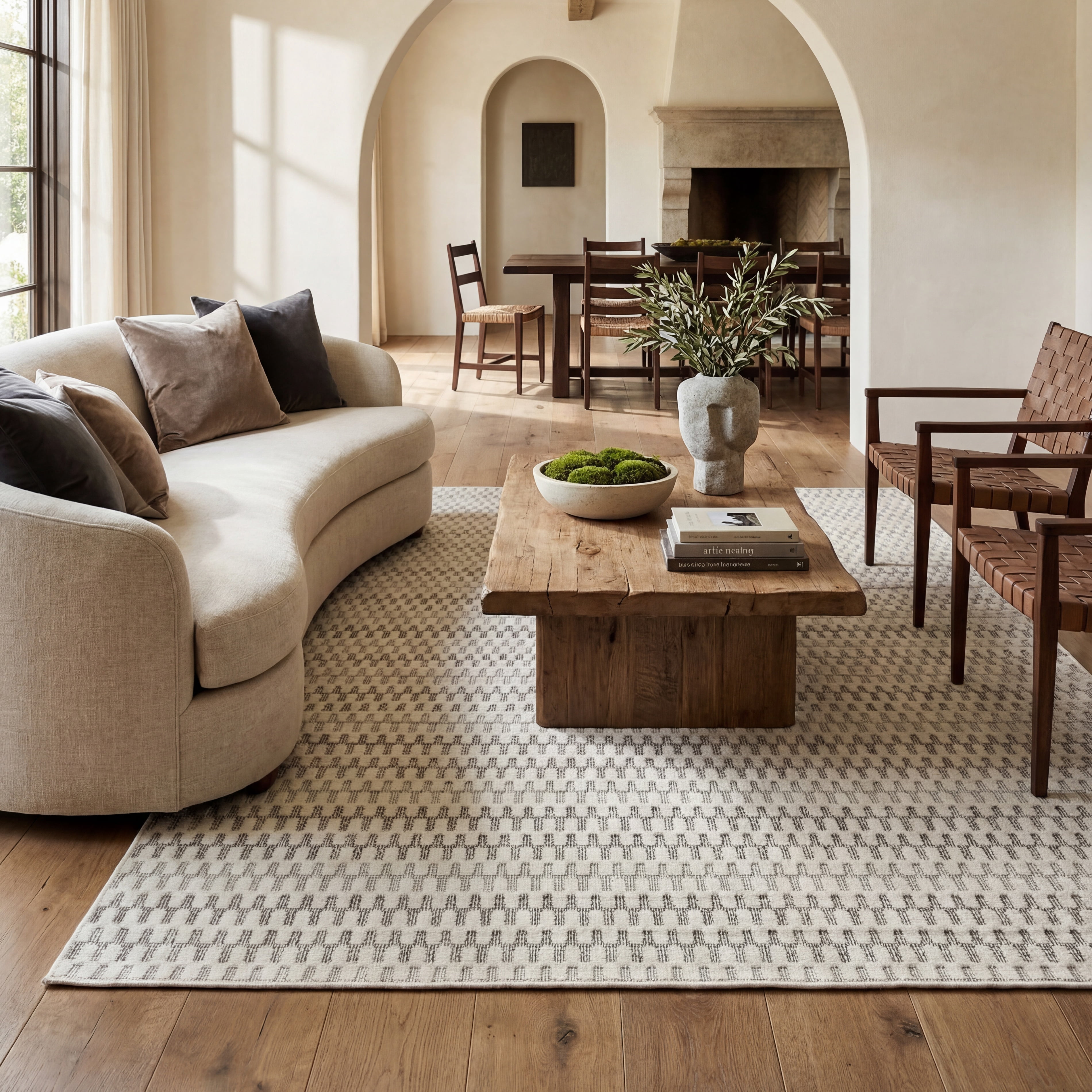 Rug Branch Maise Abstract Indoor Outdoor Area Rug, Cream Beige, Modern - Entryway, Hallway, Bathroom