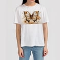 thumbnail image 4 of Butterfly 100% Cotton White T-Shirt for Men and Women - Classic Comfort in Pure Cotton Fabric with Lightweight Breathability - Stylish Unisex Tee for Everyday Wear, 4 of 5