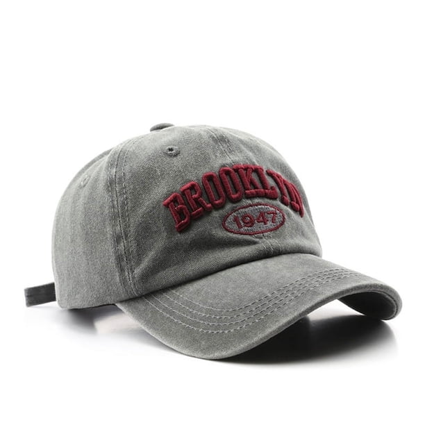 Men's Washed "BROOKLYN" Embroidery Peaked Cap With Assoretd Colors, Outdoor Travel Sun Screen Sunshade Baseball Cap