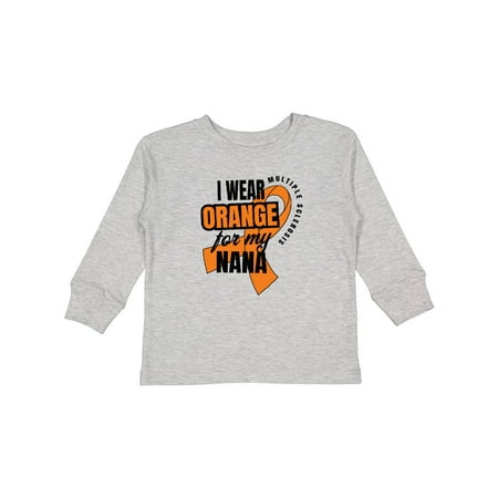 

Inktastic I Wear Orange for My Nana Multiple Sclerosis Awareness Gift Toddler Boy or Toddler Girl Long Sleeve T-Shirt